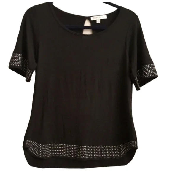 ROSE AND OLIVE Hi/Lo Pullover Top with Studded Hem and Sleeve Cuffs sz S - Picture 1 of 7